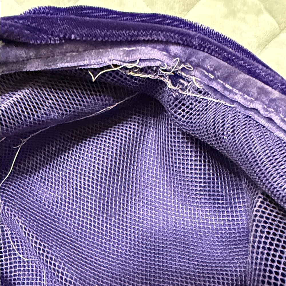 Vintage Hat Trio Orange Velvet, Purple Velvet& Cream Satin - Picture 7 of 16